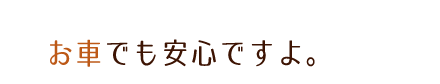 お車でも安心